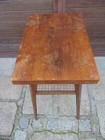 Dřevěný stolek s výpletem 60. léta - M. Navrátil - 3