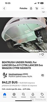Kryt pod motor Lancer Evolution 8 9 - 3