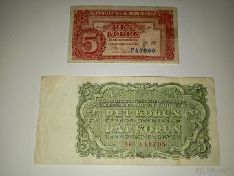 BANKOVKY 5 KČS, 1940-1961, 3 RŮZNÉ EMISE - 3