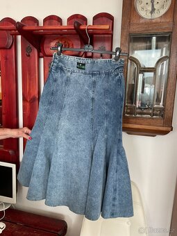 Riflová sukně  modrá - 3