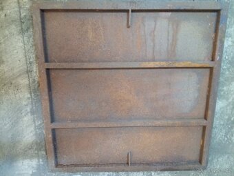 Prodám použitý plechový poklop zesílený 100,5cm x 100,5cm, - 3