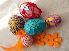 Háčkovaná VELIKONOČNÍ vajíčka - sada - 3
