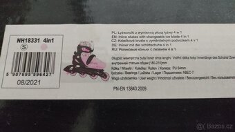 Dívčí brusle vel. 31-34 růžové, cena 100 Kč - 3