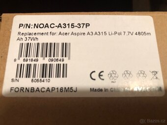 Nová baterie do notebooku Acer - 3