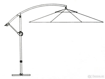 Lampový slunečník Livorno 300 x 258 cm - 3