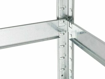 Regál 1500x700x300 mm kovový zinkovaný 5-policový, nosnost 8 - 3
