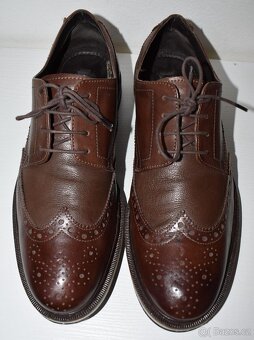Pánské kožené boty brogue derby, vel. 43 - 3