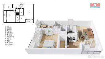 Prodej bytu 3+1, 71 m², Beroun, ul. Branislavova, 2x lodžie - 3