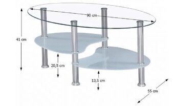 Konferenční stolek s čirou skleněnou horní deskou - 3