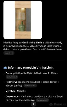 Zavesna vitrina dřevo sklo - nova, zabalená - 3