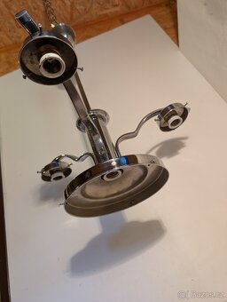 Art Deco lustr , niklovaná mosaz, nové elektro - 3