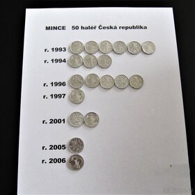 Mince 10 hal., 20 hal., 50 hal. r.1937....... až 2006 - 3