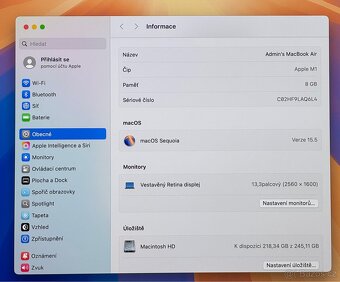 MacBook Air M1 2020 CTO/8GB RAM/256GB SSD/Záruka - 3