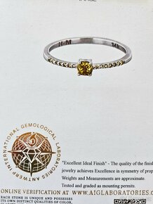 Zlatý prsten s diamanty, certifikace pravosti a kvality AIG - 3