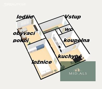 Prodej, Byt 2+1, 54 m2, Chlumčany, Nové sídliště - 3