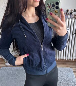 Modrá semišová mikinat - 3