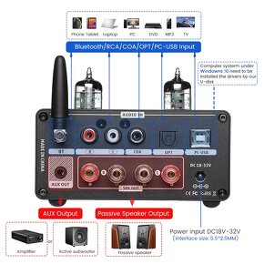 Elektronkový lampový integrovaný zesilovač s BT AIYIMA T9 P - 3