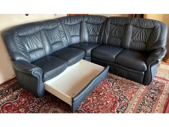 Luxusní rohová kožená sedací souprava, 2592 - 3