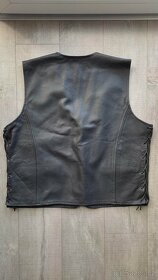 Kožená vesta na motorku, zapínání na karabiny. Nová - 3