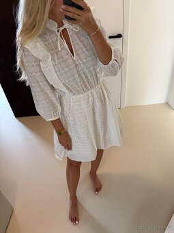 Nové bílé madeira šaty Gant s volánky s visačkou - 3