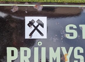 Smaltovaná cedule KLADNO hornictví  škola - 3