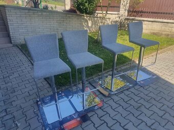 Barové židle 4ks - kovové, otočné, nastavitelná výška - 3