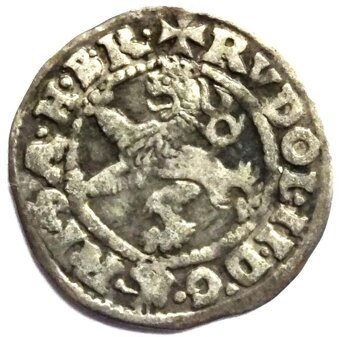 Rudolf II.,malý groš 1579,mincovna Praha,mincmistr Gebhart - 3
