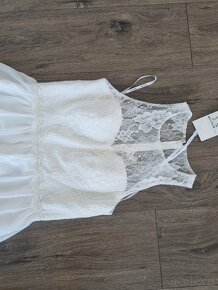 krásné nové svatební šatičky s krajkovým topem 38/40 - 3
