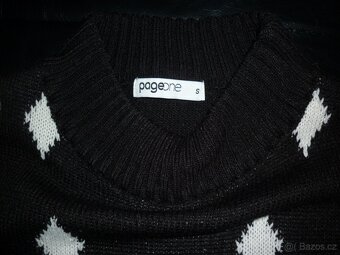 Dámský černobílý dlouhý svetr Takko Fashion - 3