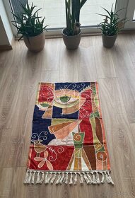 Ručně vyráběný hedvábný koberec z Himaláje - Modern World - 3