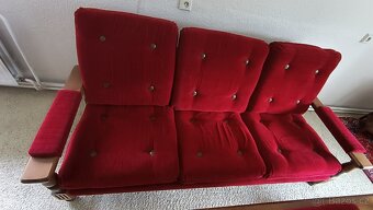 Rustikální sedací souprava 3+1+1+2 taburet stolek 150x60x60 - 3