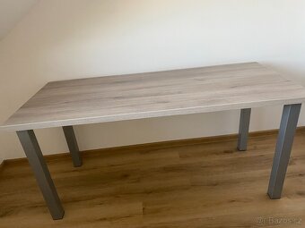 Kancelářský stůl 160×70 cm – šedý dekor, skvělý stav - 3