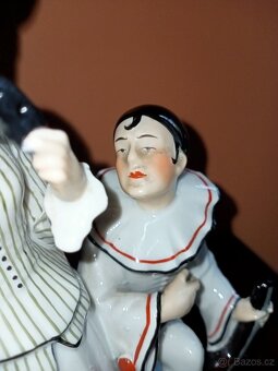 Fasold Stauch Pierrot a kolombína porcelán soška - 3