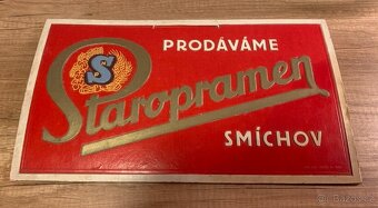 Stará kartonová cedule Staropramen Smíchov 42x24cm - 3