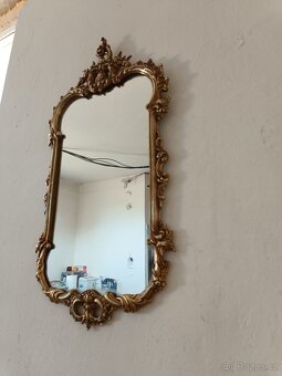 Vintage zrcadlo, mosaz 60x30cm - 3