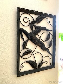 Retro kovová plastika nástěnná - 3