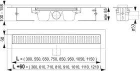 Žlab + Rošt Alcaplast 850 nerez NOVÝ - 3