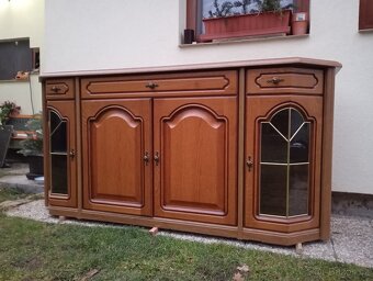 Rustikální masivní sestava - komoda, stěna - 3