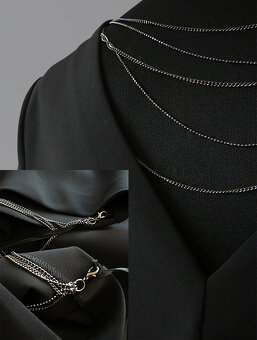 Černý luxusní top s přívěskem S / 36 / 8·Nový·Sisley - 3