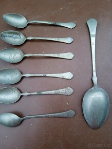 Starožitné alpakové lžičky značené - 3