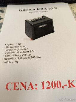 Baskytarové kombo KUSTOM KBA 10X - Kytary Kyjov - 3
