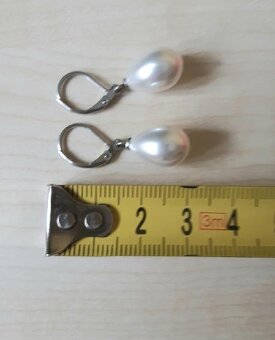 Ocelové náušnice s perlou - 3