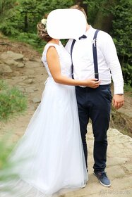 Krásné svatební šaty vel. XS-M + svatební doplňky zdarma - 3