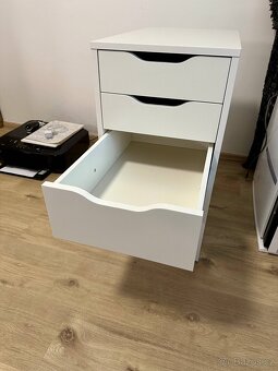 Kancelářský zásuvkový kontejner, bílá, 36x69x58 cm, TOP STAV - 3