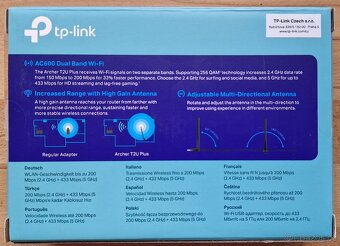 Síťová karta TP-Link Archer T2U Plus WiFi AC600 USB - 3