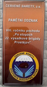 Pamětní medaile-pochod 22. Výsadkové brigády Prostějov - 3