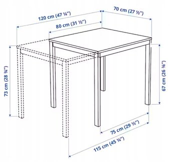 Ikea rozkládací stůl černý 70 80/120 - 3