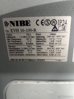 Nerezový švédský bojler NIBE 100L - 3