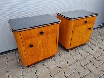 Retro noční stolky s opaxitovým sklem - 3