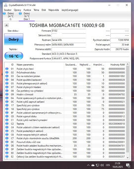 Toshiba Enterprise MG08 16TB - 512 cache, SATA3, záruka - 3
